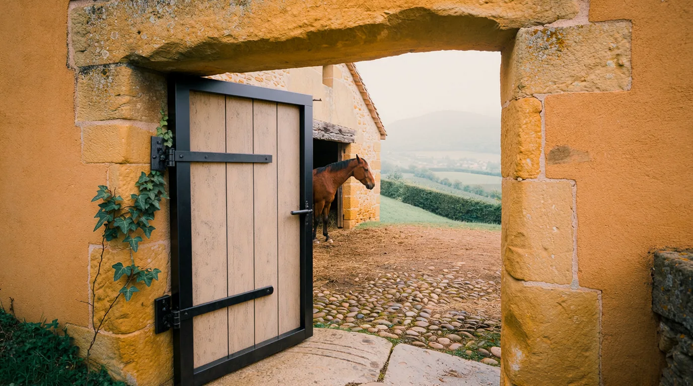 Entrée, Le Clos du Verger, centre équestre à Jasseron